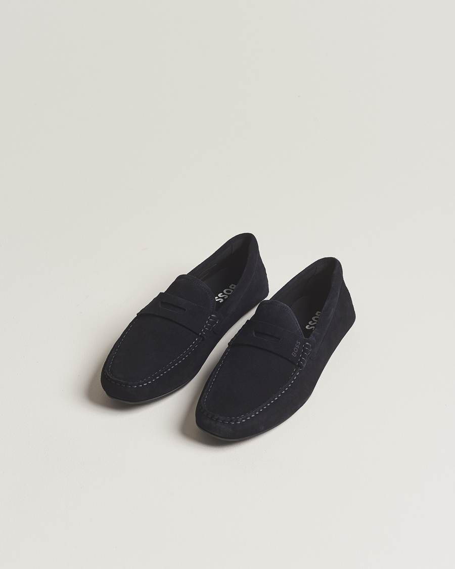 Heren | Suède schoenen | BOSS BLACK | Noel Car Shoe Suede Dark Blue