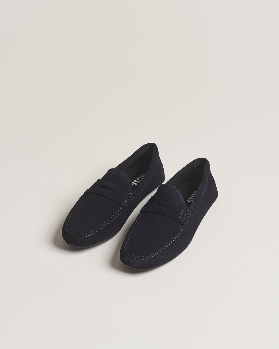 Heren | Mocassins | BOSS BLACK | Noel Car Shoe Suede Dark Blue