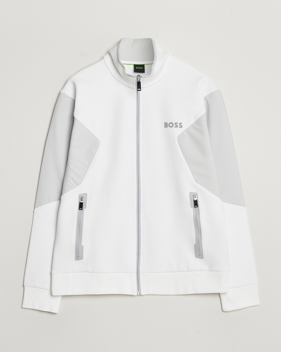 Heren | Truien | BOSS GREEN | Skaz Full Zip Hoodie White