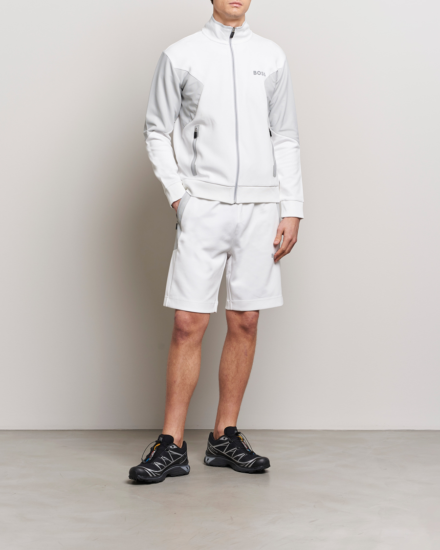 Heren | Truien | BOSS GREEN | Skaz Full Zip Hoodie White