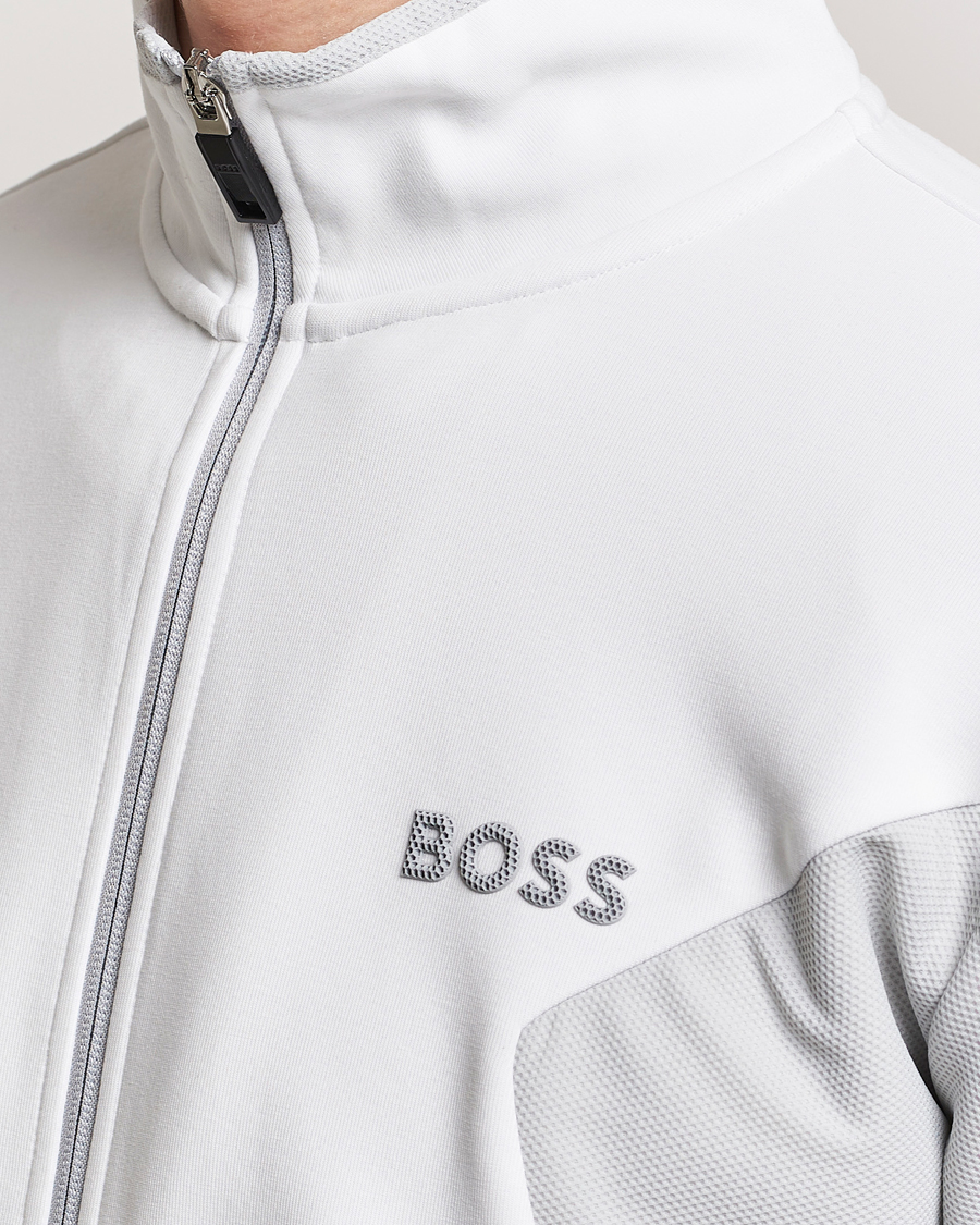 Heren | Truien | BOSS GREEN | Skaz Full Zip Hoodie White