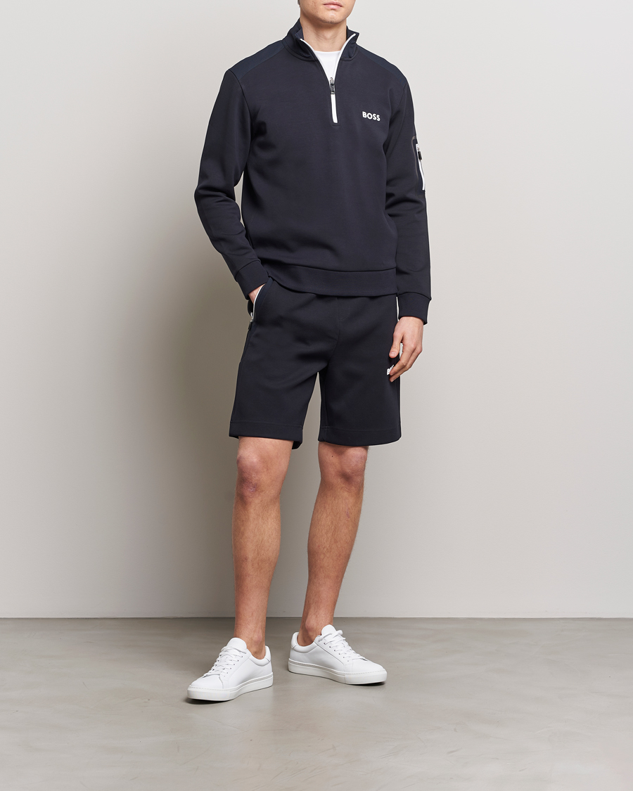 Heren | Truien | BOSS GREEN | Half Zip Sweatshirt Dark Blue