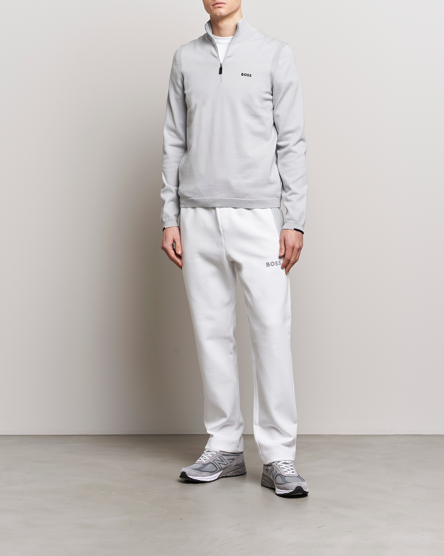 Heren | Truien | BOSS GREEN | Ever Knitted Half Zip Light Grey