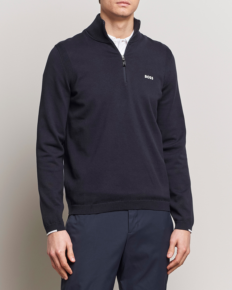 Heren |  | BOSS GREEN | Ever Knitted Half Zip Dark Blue