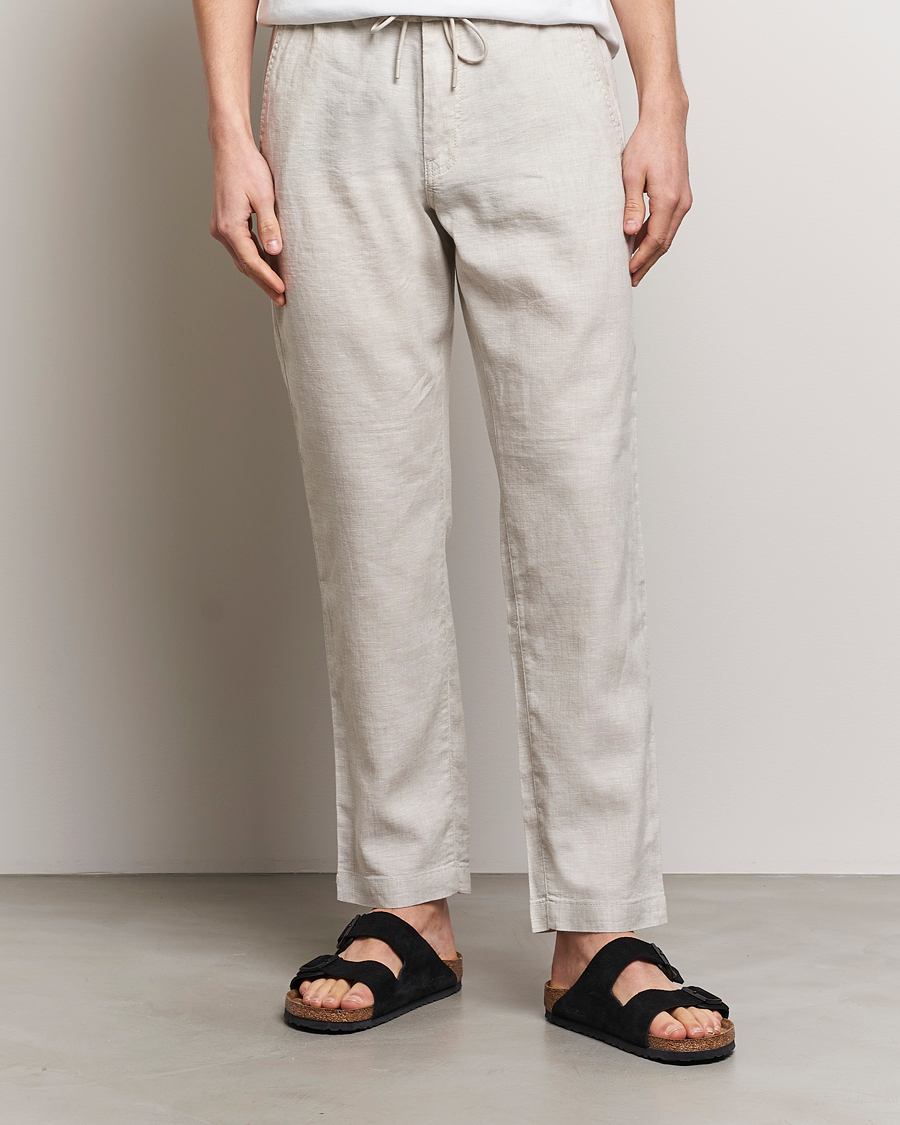 Heren | Linnen broeken | BOSS ORANGE | Sanderson Linen Pants Light Beige