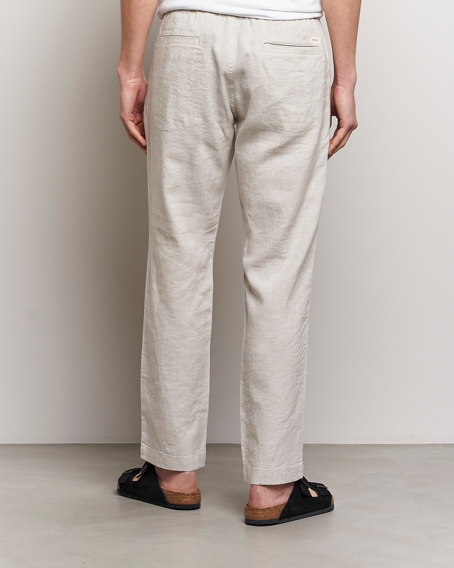 Heren | Broeken | BOSS ORANGE | Sanderson Linen Pants Light Beige