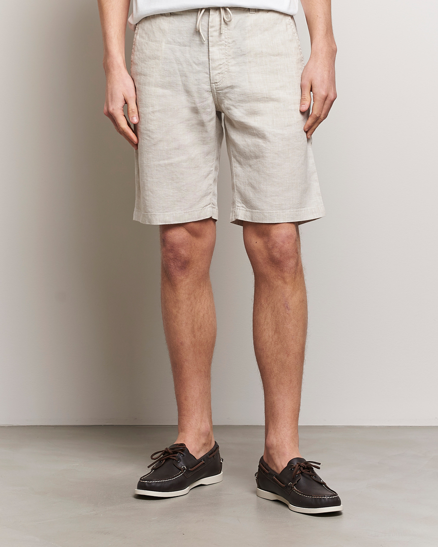 Heren | Korte broek | BOSS ORANGE | Tapered Chino Drawstring Shorts Light Beige