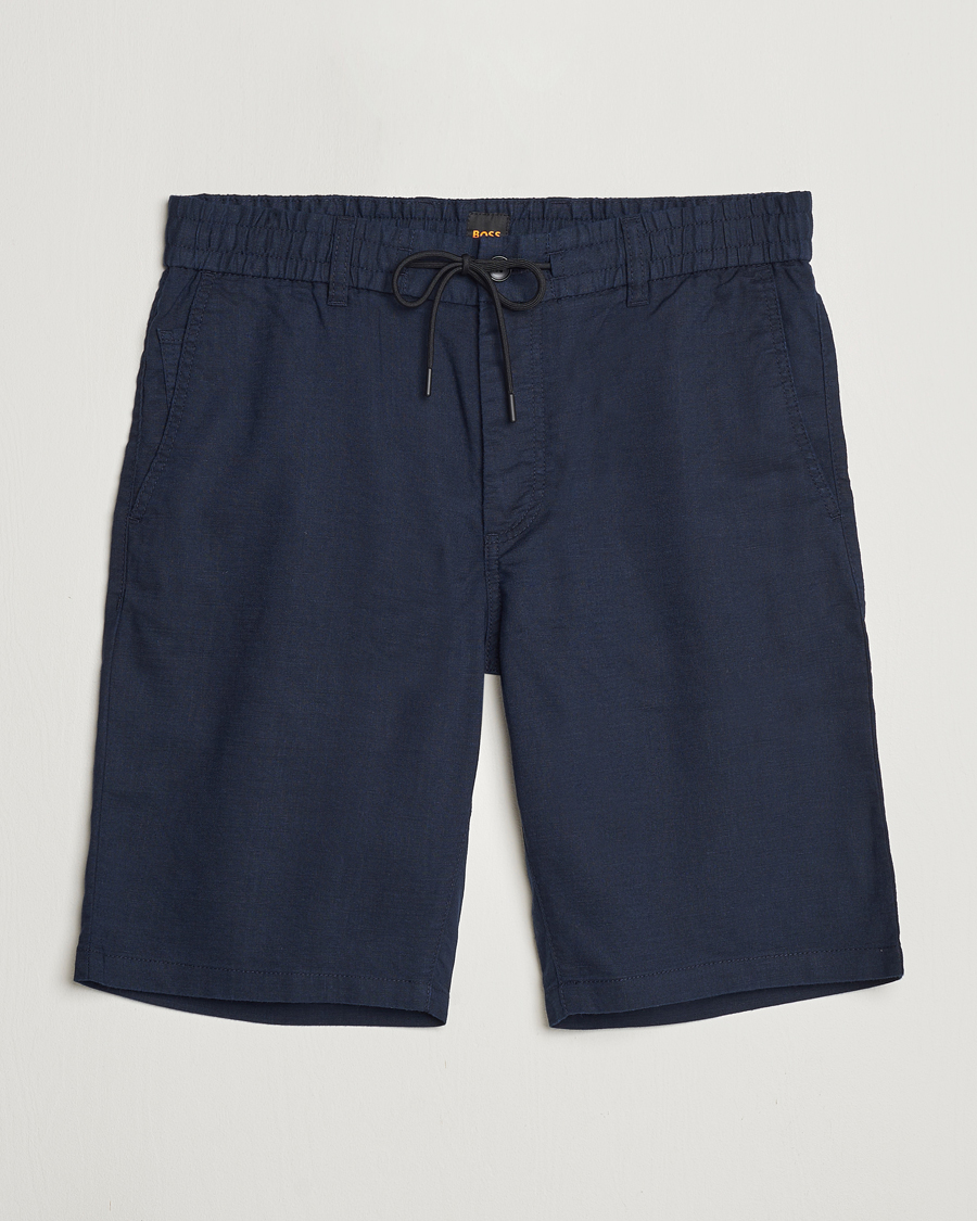 Heren | Korte broek | BOSS ORANGE | Tapered Chino Drawstring Shorts Dark Blue
