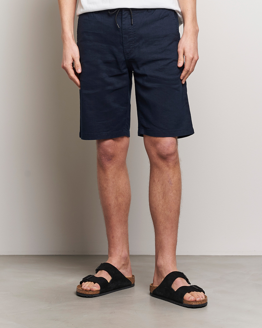 Men | Shorts | BOSS ORANGE | Tapered Chino Drawstring Shorts Dark Blue