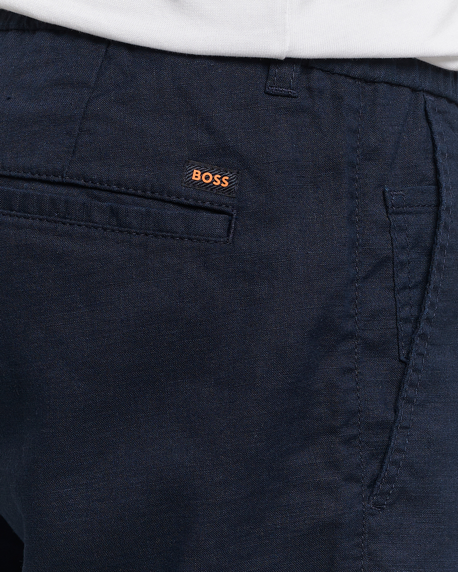 Heren | Korte broek | BOSS ORANGE | Tapered Chino Drawstring Shorts Dark Blue