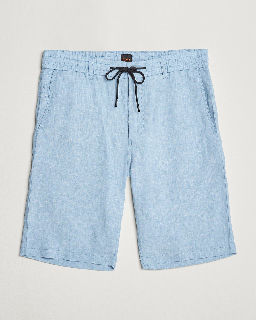 Heren | Korte broek | BOSS ORANGE | Tapered Chino Drawstring Shorts Open Blue