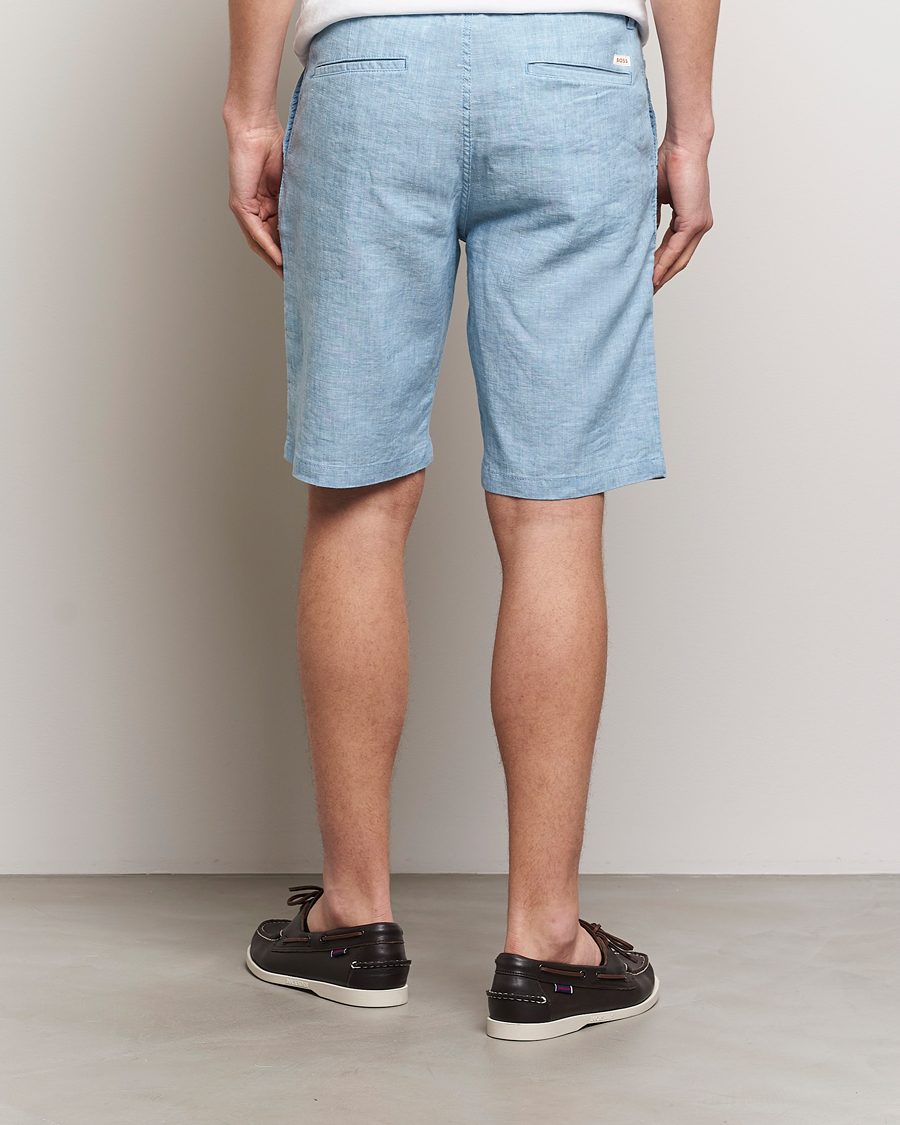 Heren | Korte broek | BOSS ORANGE | Tapered Chino Drawstring Shorts Open Blue