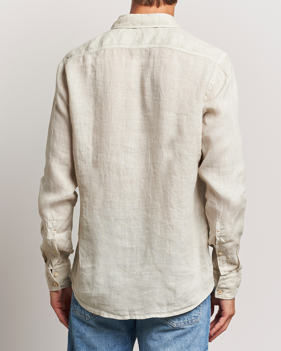 Heren | Overhemden | BOSS ORANGE | Relegant Linen Shirt Light Beige
