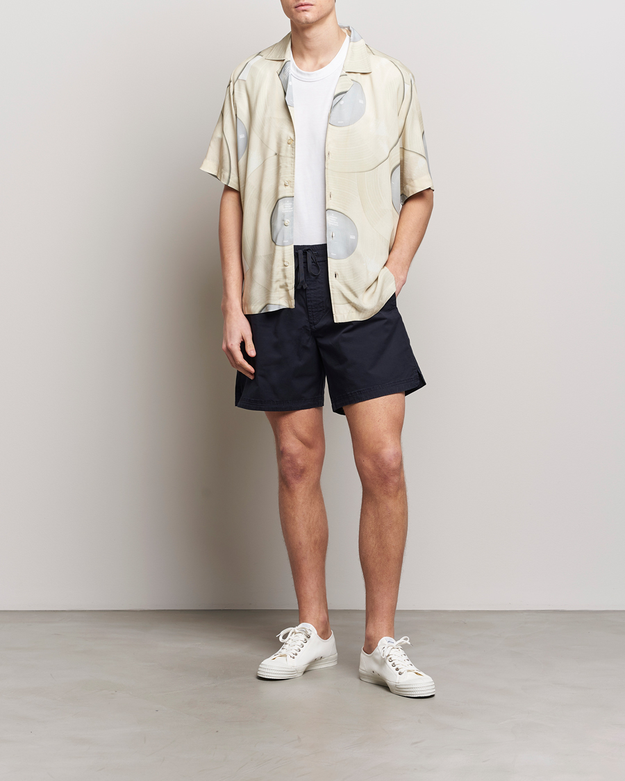 Heren | Overhemden | BOSS ORANGE | Rayer Short Sleeve Printed Shirt Light Beige