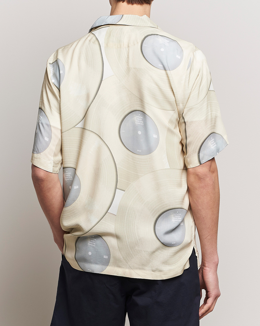 Heren | Overhemden | BOSS ORANGE | Rayer Short Sleeve Printed Shirt Light Beige