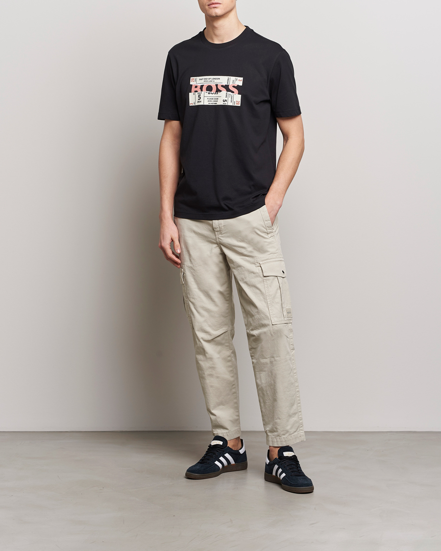 Heren | T-shirts | BOSS ORANGE | Printed Crew Neck T-Shirt Black