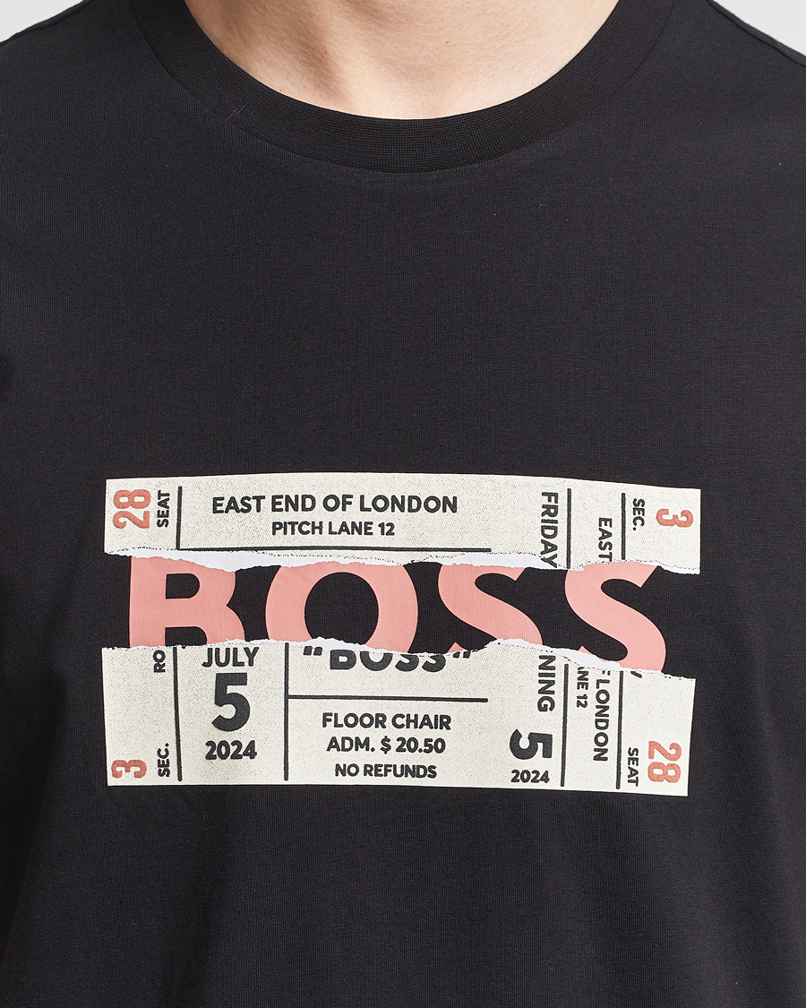 Heren | T-shirts | BOSS ORANGE | Printed Crew Neck T-Shirt Black