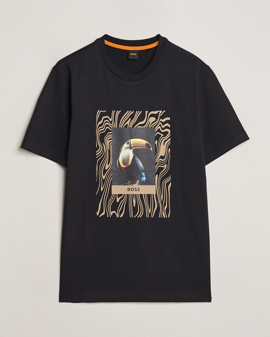 Heren | T-shirts | BOSS ORANGE | Tucan Printed Crew Neck T-Shirt Black