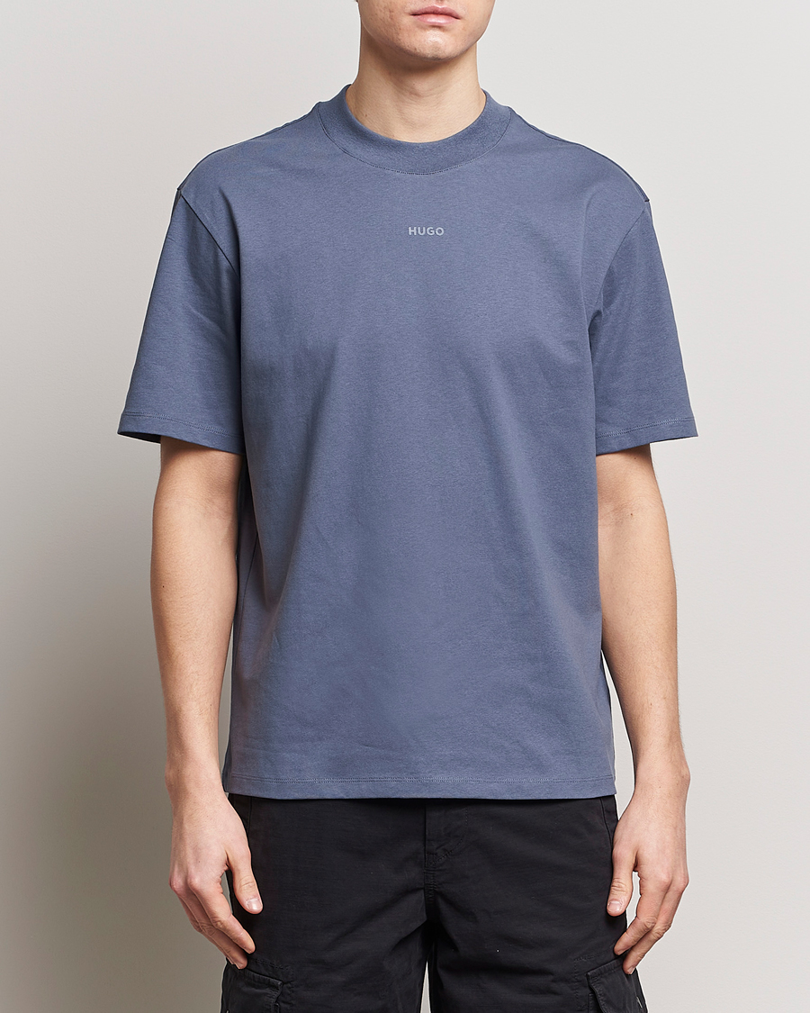 Heren | HUGO | HUGO | Dapolino Crew Neck T-Shirt Open Blue