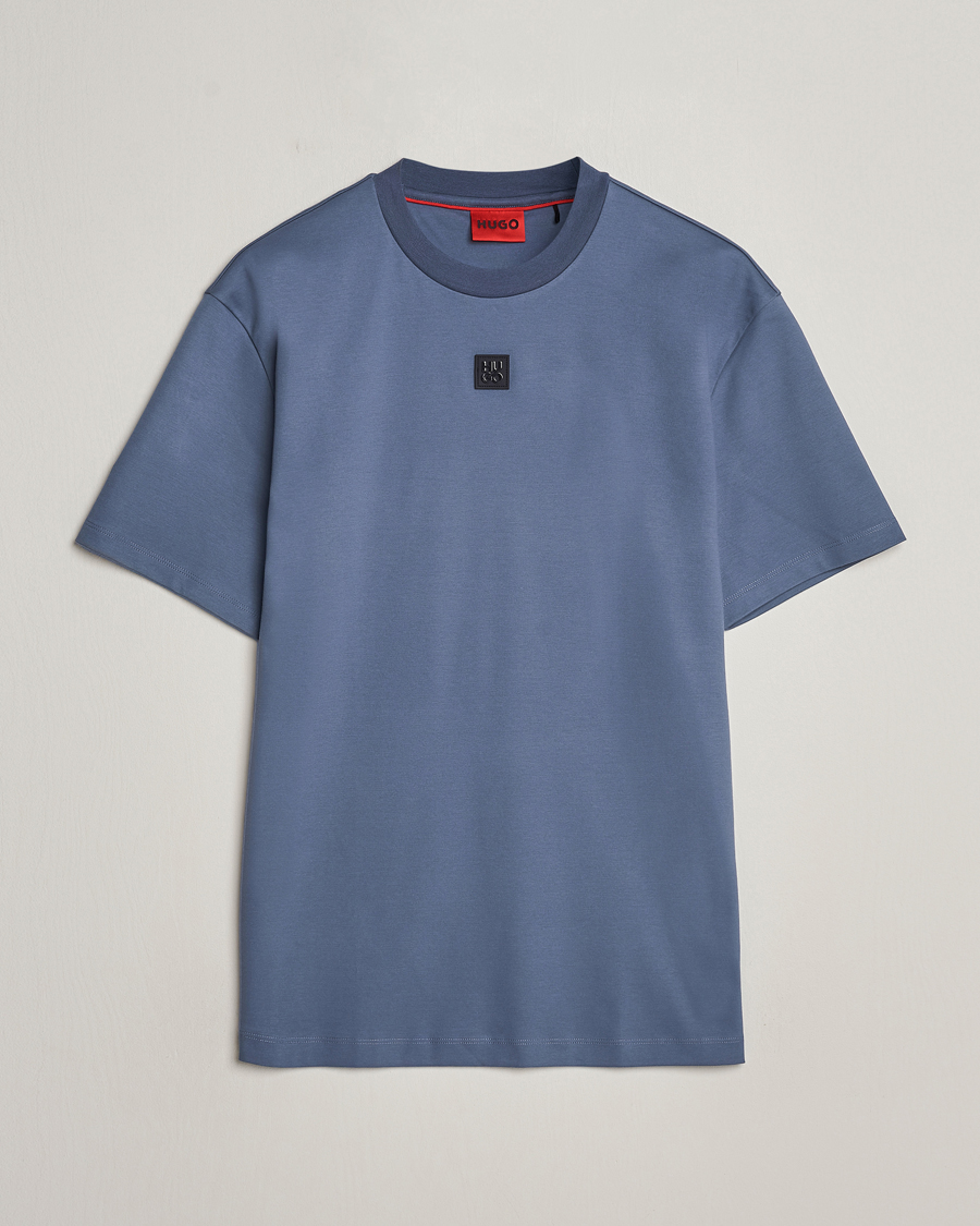 Heren |  | HUGO | Dalile Logo Crew Neck T-Shirt Open Blue