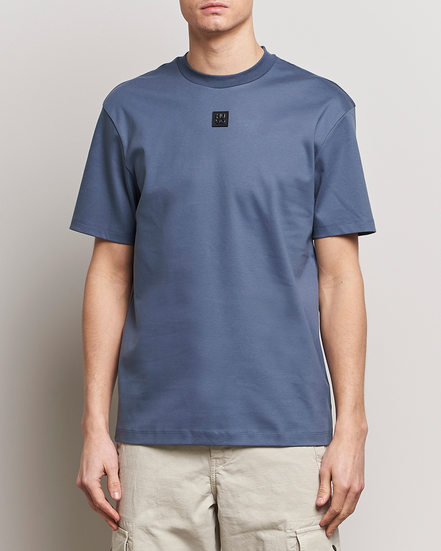 Heren |  | HUGO | Dalile Logo Crew Neck T-Shirt Open Blue