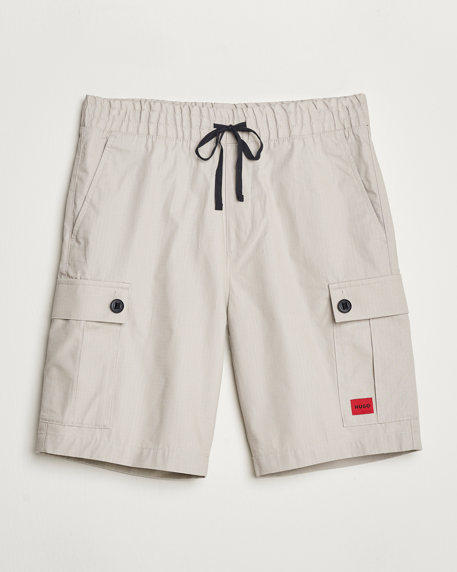 Heren |  | HUGO | Garlio Cotton Cargo Shorts Light Grey