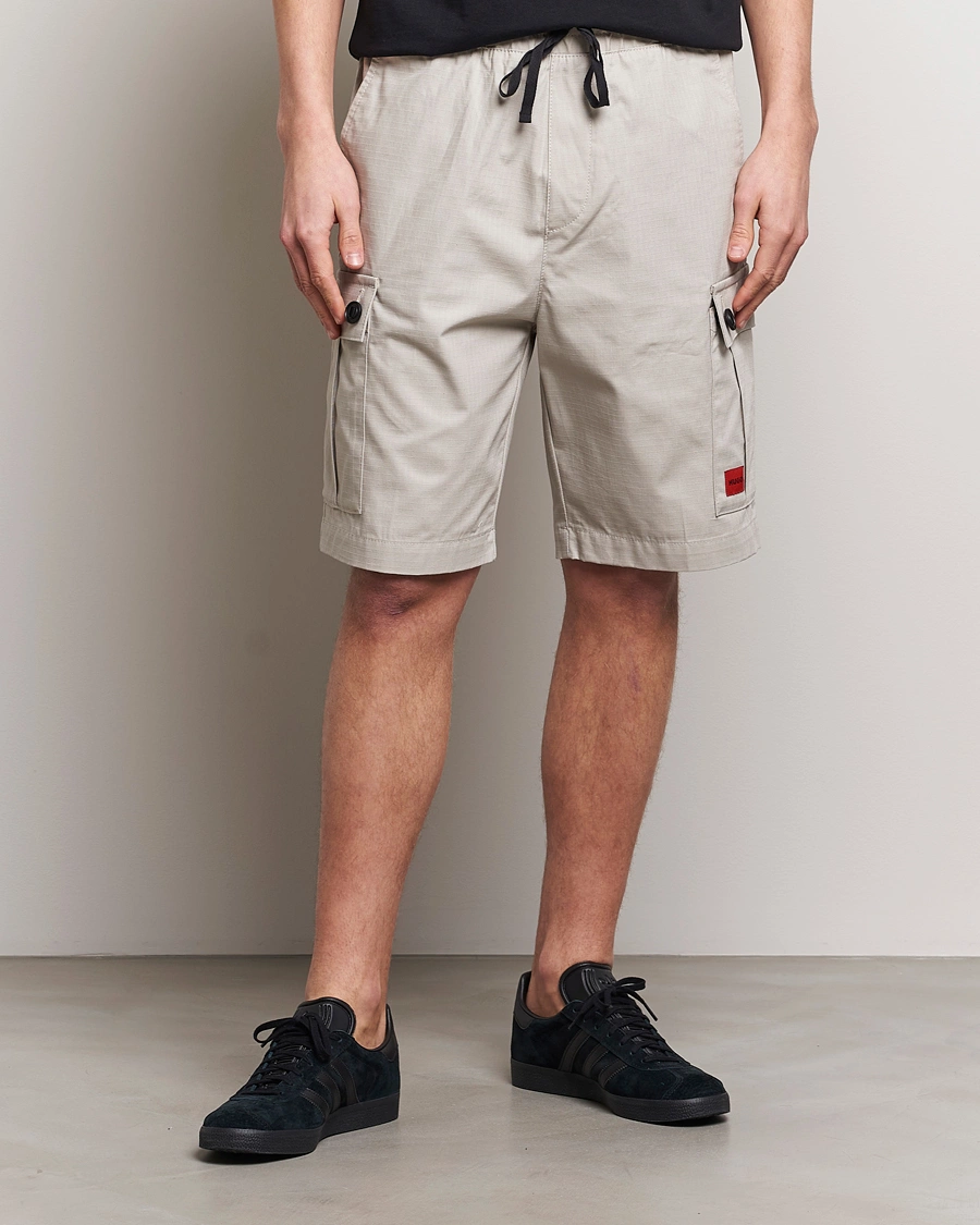 Heren |  | HUGO | Garlio Cotton Cargo Shorts Light Grey