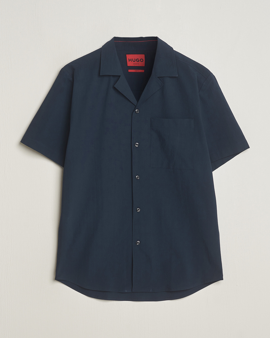 Heren |  | HUGO | Ellino Short Sleeve Shirt Dark Blue
