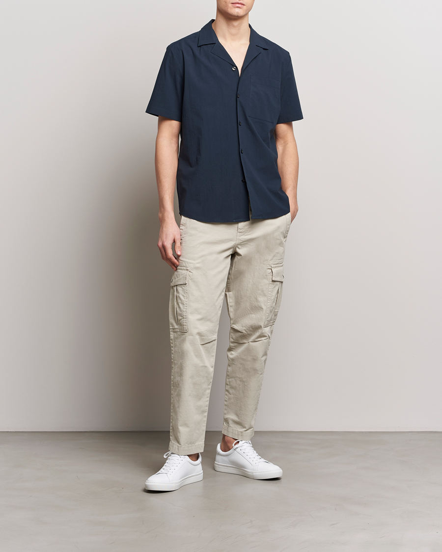 Heren | Overhemden | HUGO | Ellino Short Sleeve Shirt Dark Blue