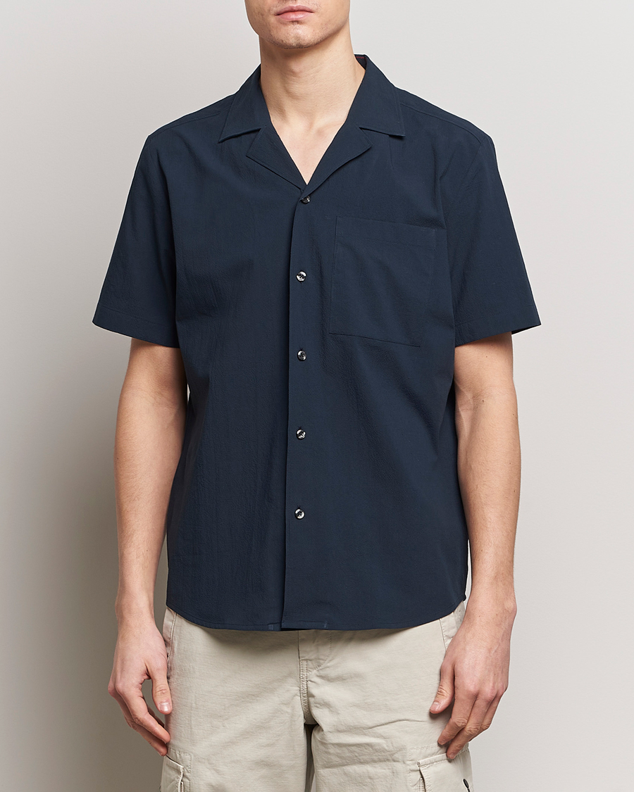 Heren | Overhemden met korte mouwen | HUGO | Ellino Short Sleeve Shirt Dark Blue