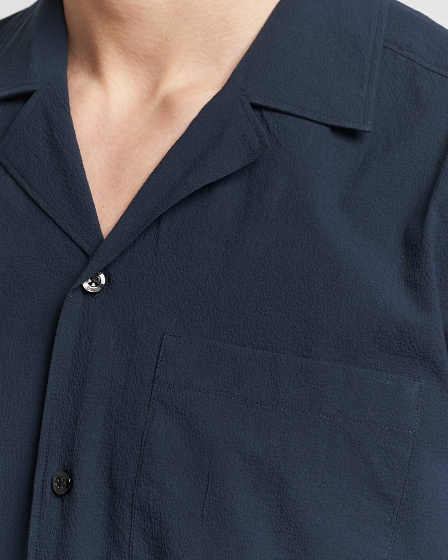 Heren | Overhemden | HUGO | Ellino Short Sleeve Shirt Dark Blue