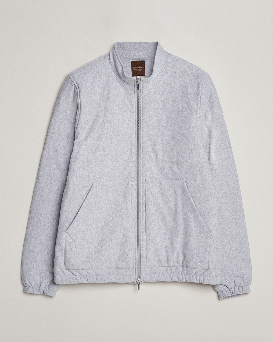 Heren | Truien | Stenströms | Cotton Collage Zip Jacket Grey