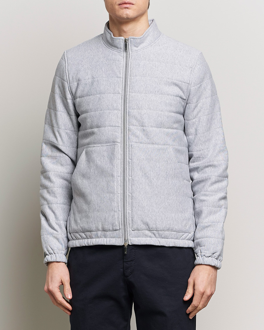 Heren | Truien | Stenströms | Cotton Collage Zip Jacket Grey