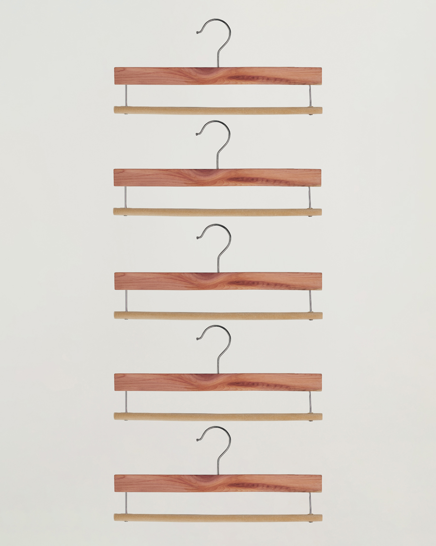 Heren | Carl of Carl Exclusives | Care with Carl | 5-Pack Cedar Wood Trouser Hangers