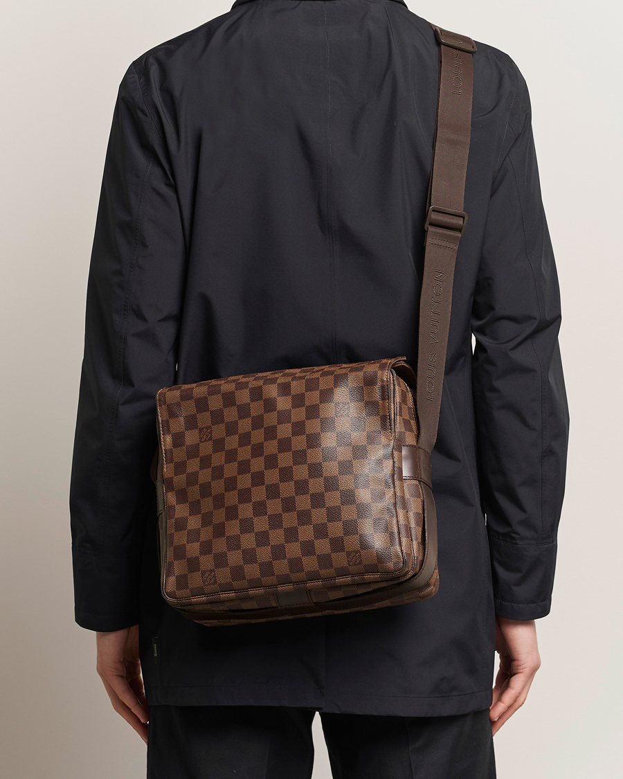 Heren | Pre-owned Accessoires | Louis Vuitton Pre-Owned | Naviglio Messenger Bag Damier Ebene 