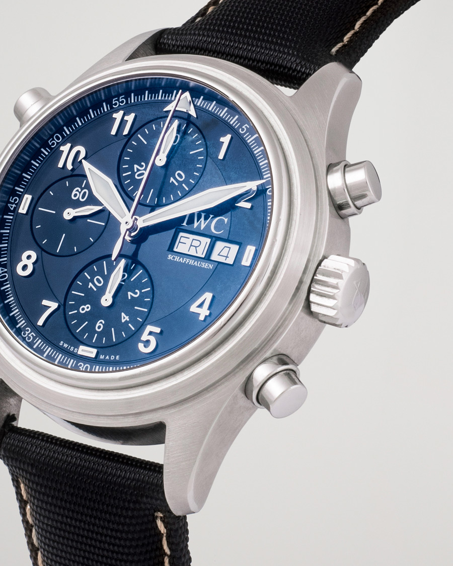 Heren | IWC Pre-Owned Doppelchronograph IW3713 Silver | IWC Pre-Owned | Doppelchronograph IW3713 Silver
