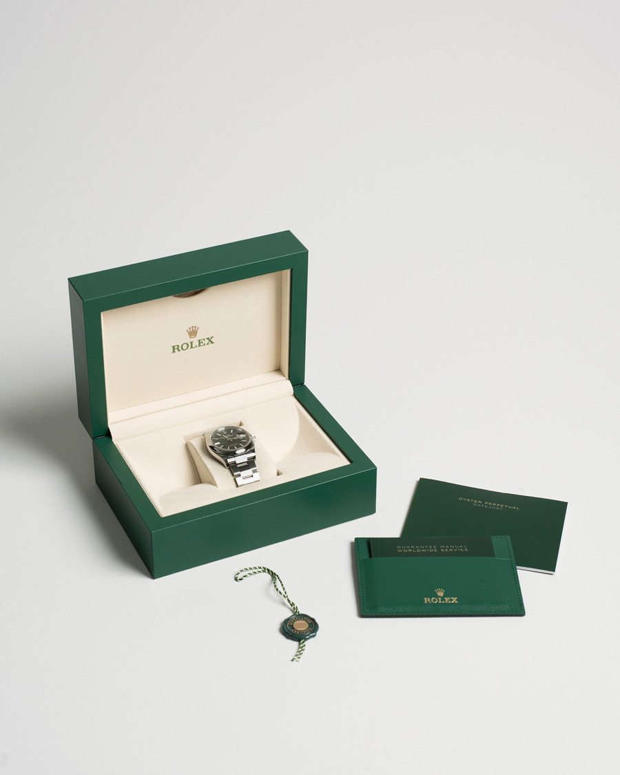 Heren | Rolex Pre-Owned Datejust Palm Motif 126200 Silver | Rolex Pre-Owned | Datejust Palm Motif 126200 Silver