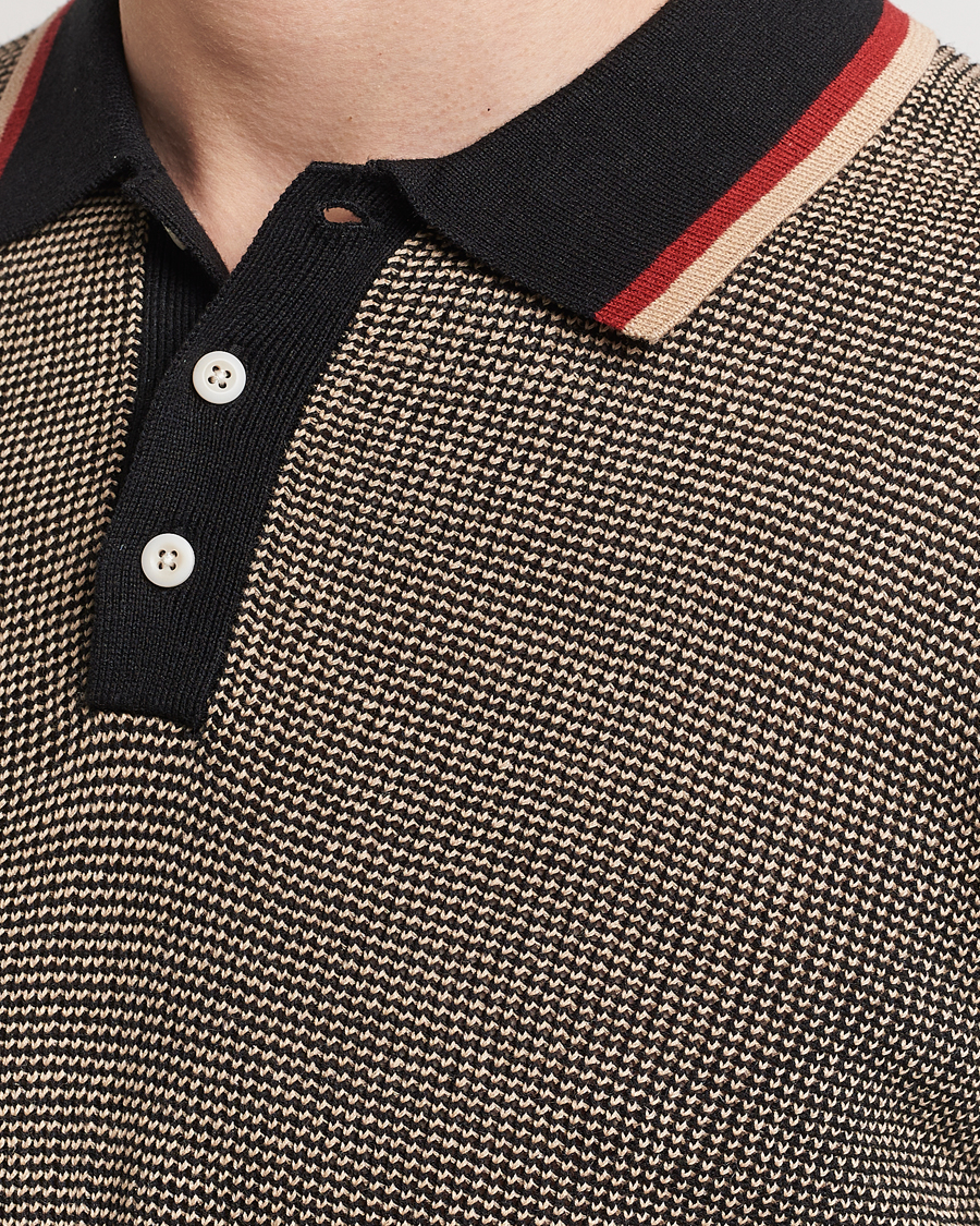 Heren | Truien | BEAMS PLUS | Slab Knit Long Sleeve Polo Black
