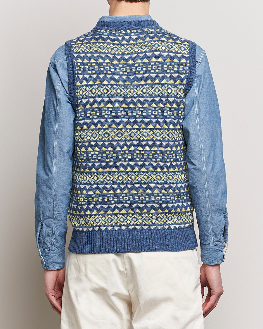 Heren | Truien | BEAMS PLUS | Fairisle Knit Vest Blue