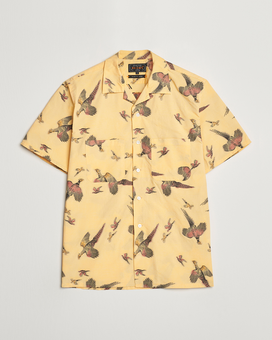 Heren | Overhemden | BEAMS PLUS | Duck Jacquard Camp Collar Shirt Yellow