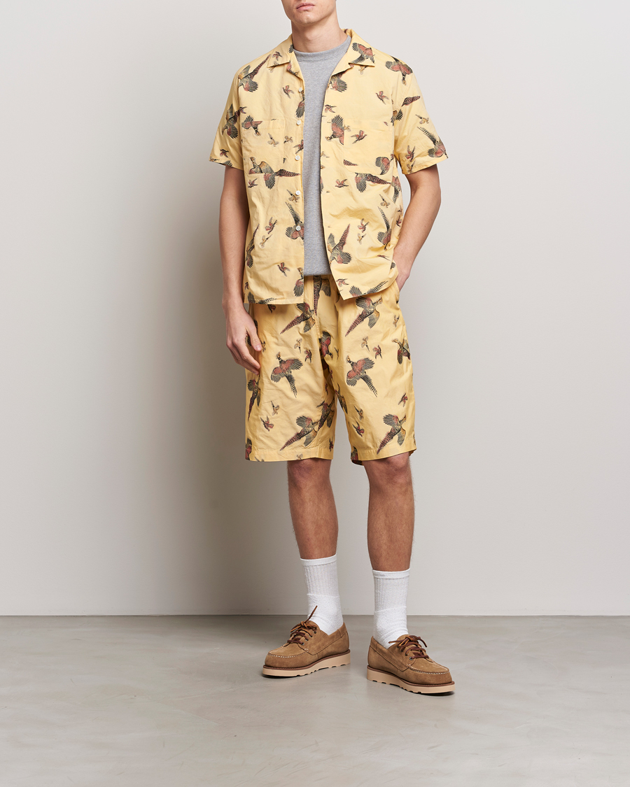 Heren | Overhemden | BEAMS PLUS | Duck Jacquard Camp Collar Shirt Yellow