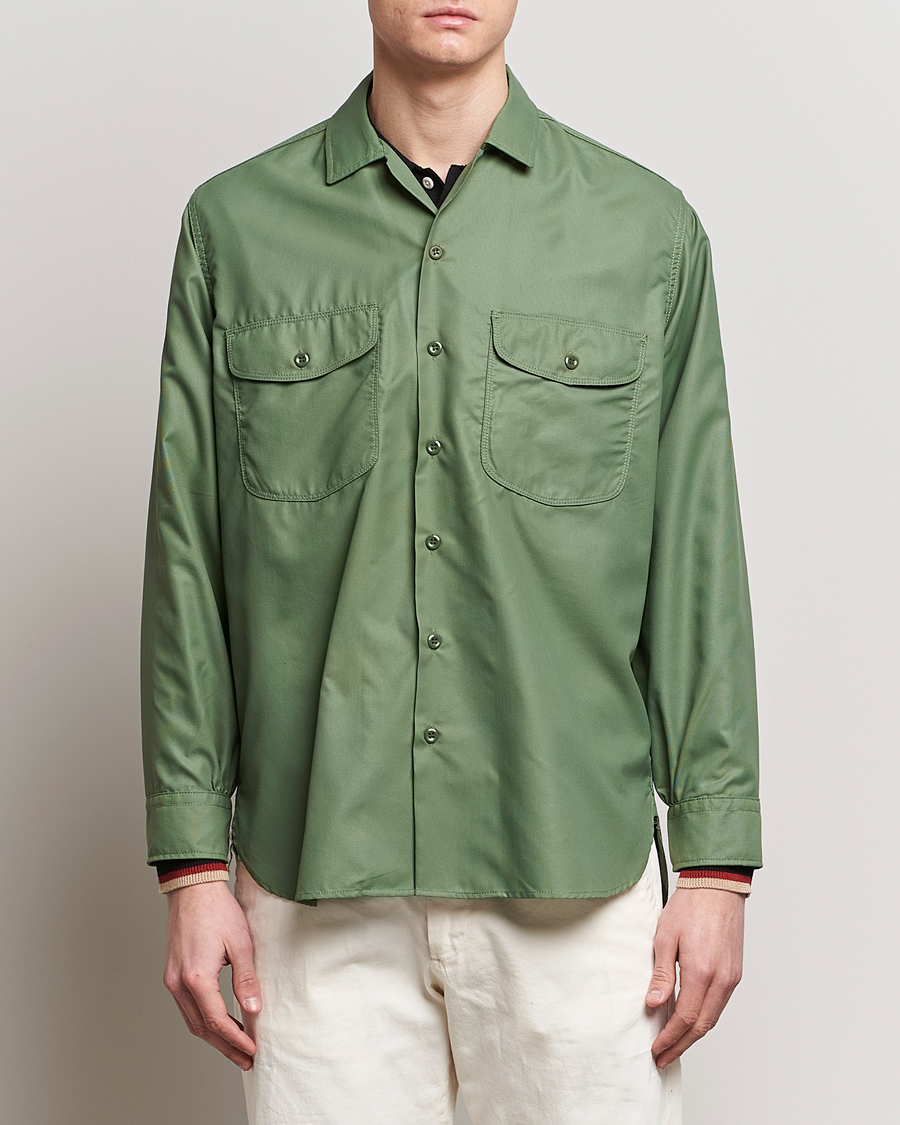 Heren |  | BEAMS PLUS | Work Micro Nylon Overshirt Olive