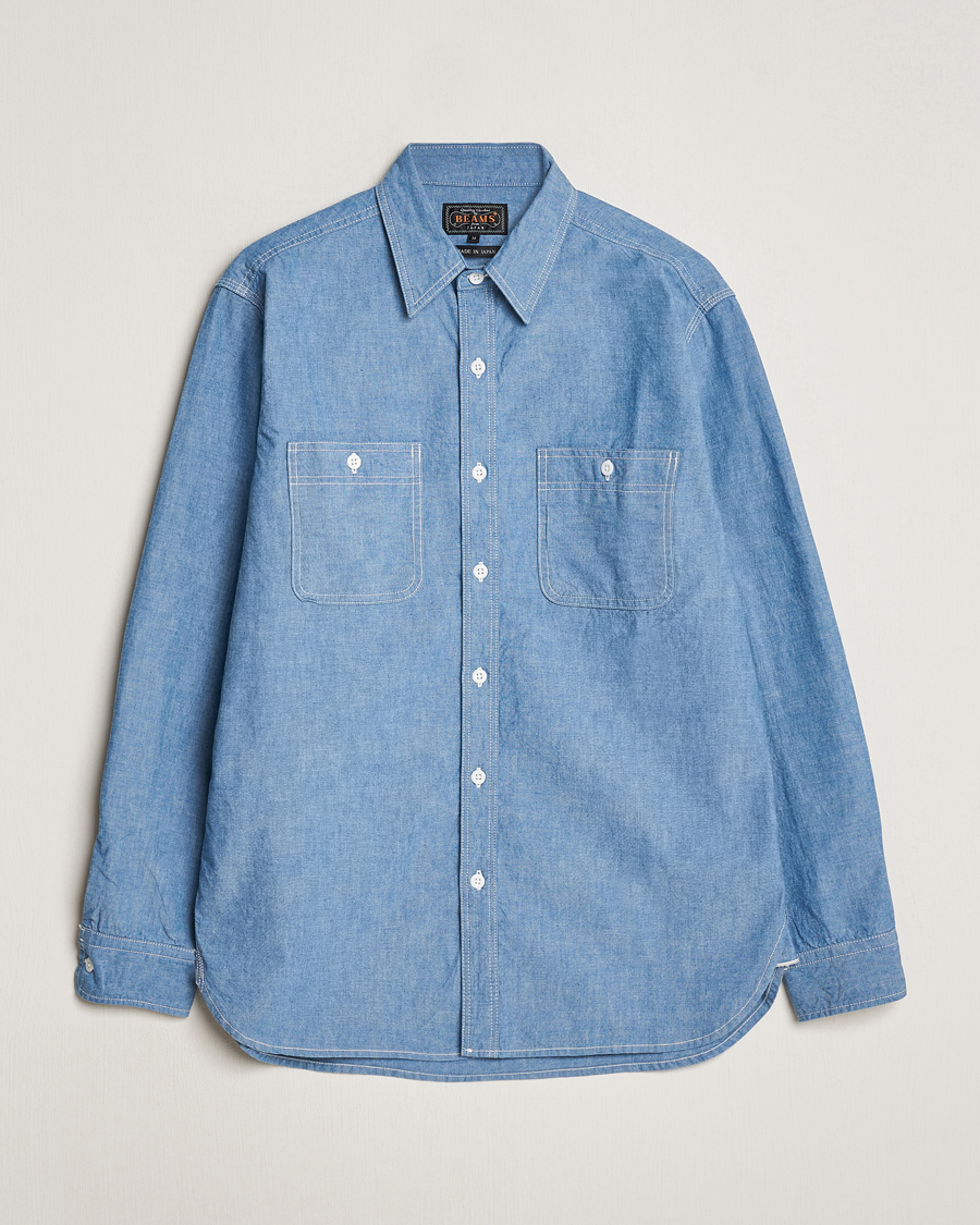 Heren | Overhemden | BEAMS PLUS | Work Chambray Overshirt Light Blue
