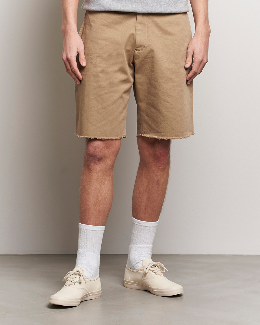 Heren |  | BEAMS PLUS | Cut Off Twill Cotton Shorts Beige