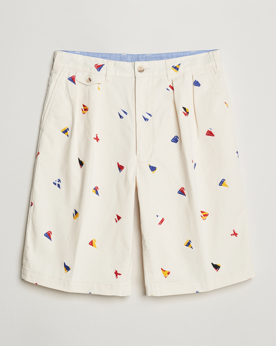 Heren | Korte broek | BEAMS PLUS | Embroidered Shorts White