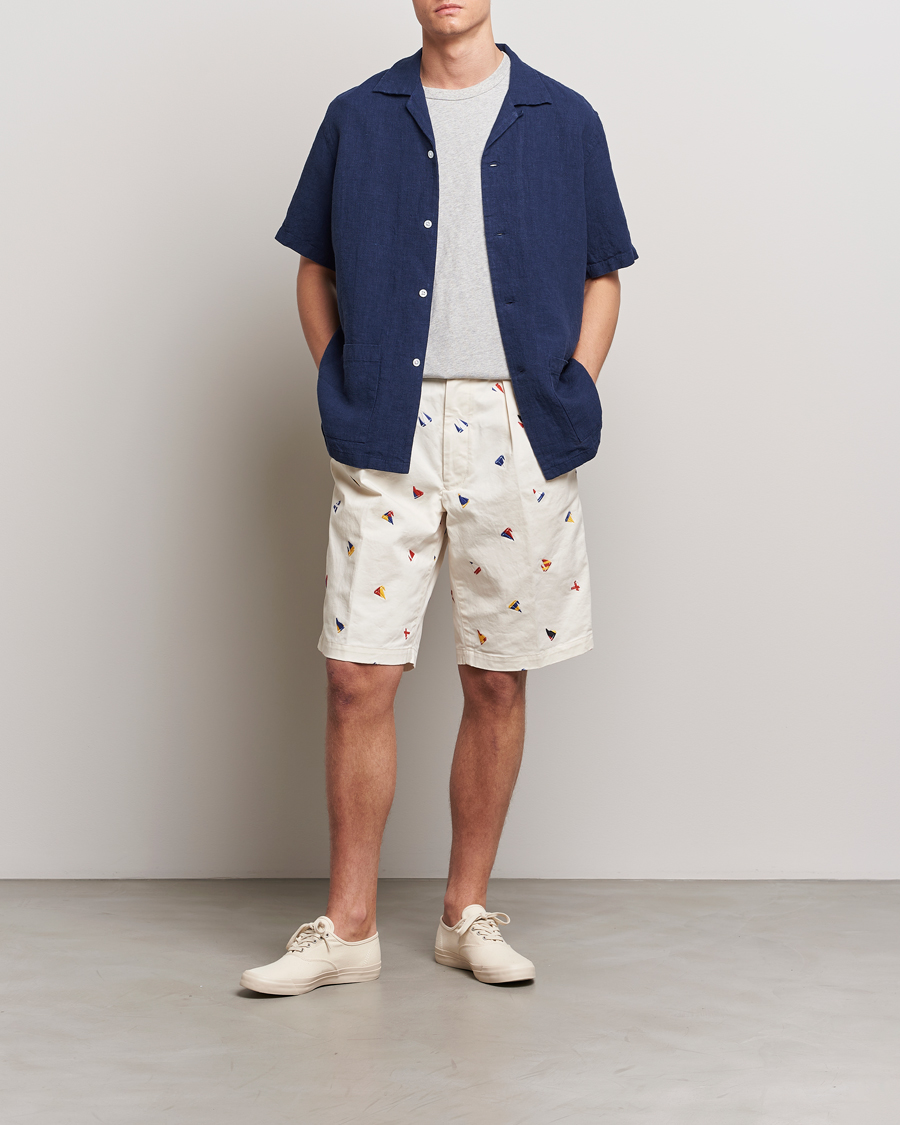 Heren | Korte broek | BEAMS PLUS | Embroidered Shorts White