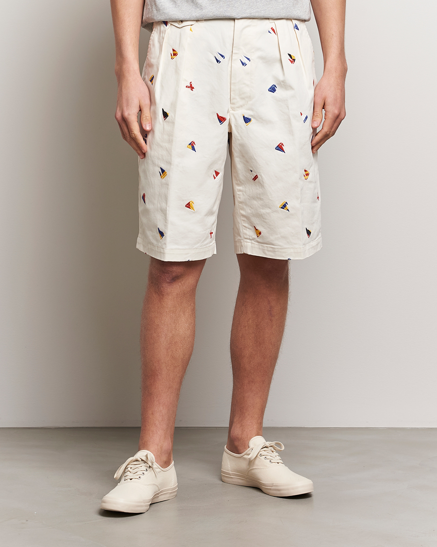 Heren | Nieuws | BEAMS PLUS | Embroidered Shorts White