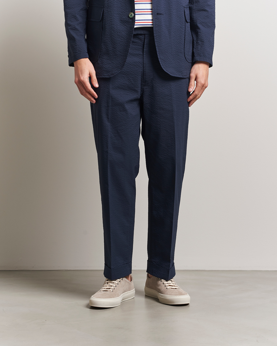 Heren | Broeken | BEAMS PLUS | Seersucker Ivy Trousers Navy