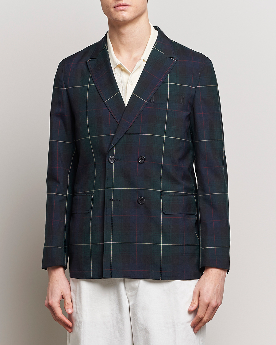 Heren | Blazers | BEAMS PLUS | Double Breasted Plaid Wool Blazer Green Plaid