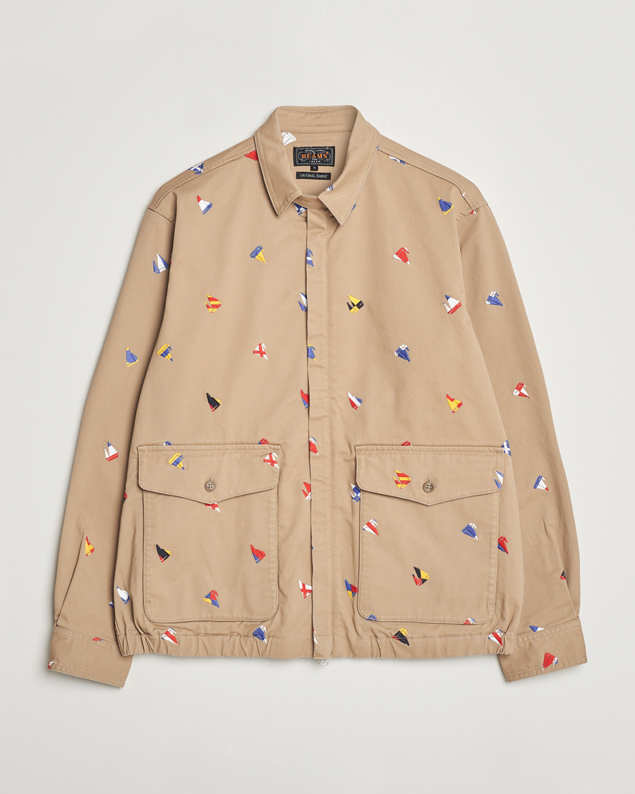Heren | Jassen | BEAMS PLUS | Embroidered Harrington Jacket Beige